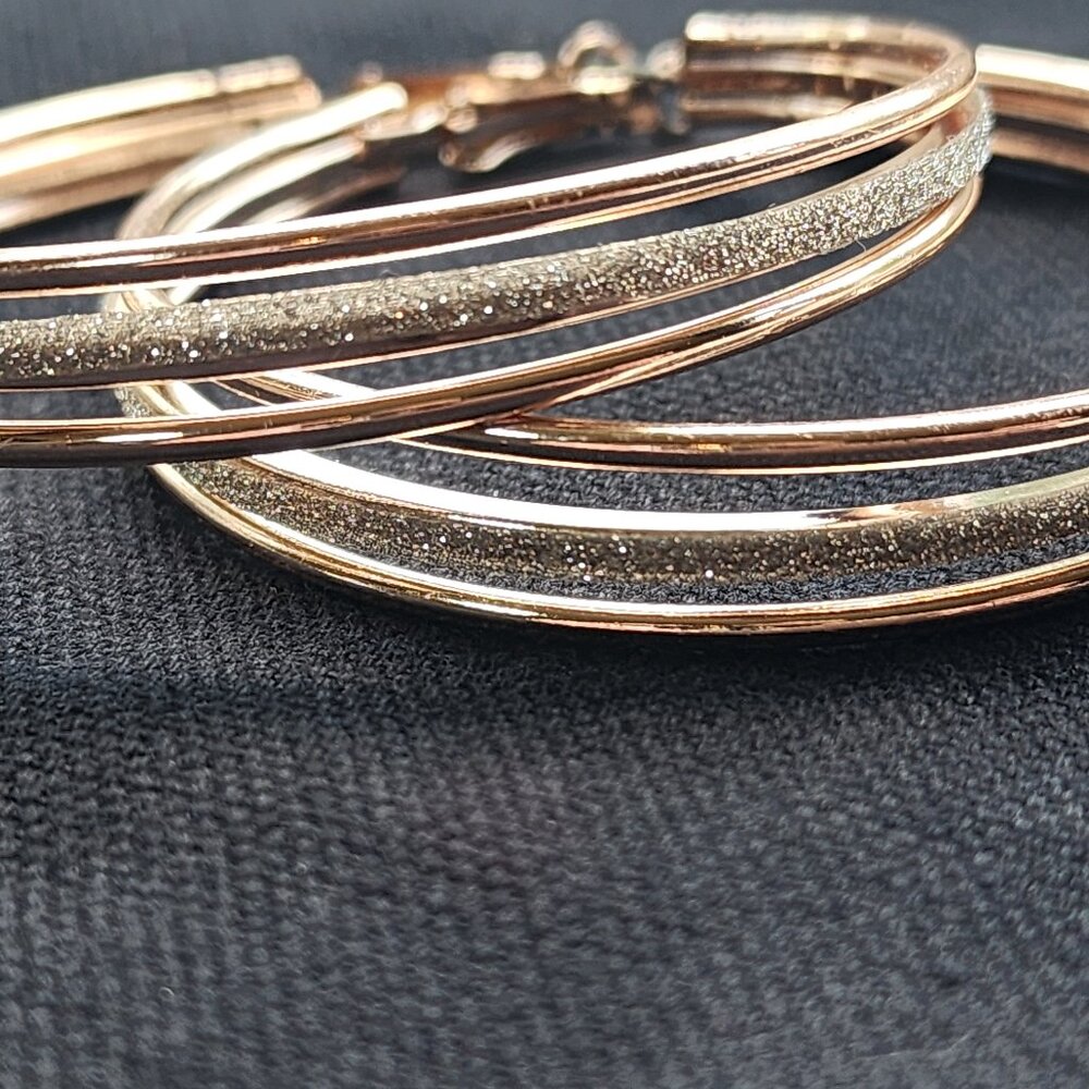 Sparkly Rose Gold Hoop Earings